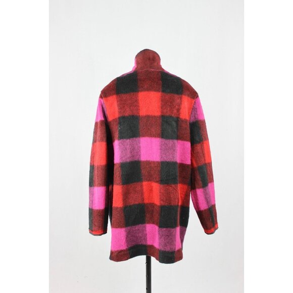 PARKHURST Outdoor Edition Briar Check Acrylic Blend Cocoon Jacket Coat, Size M - Picture 3 of 13